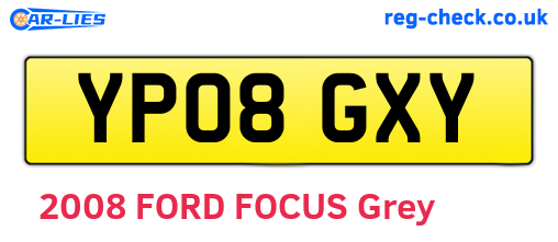 YP08GXY are the vehicle registration plates.