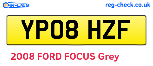 YP08HZF are the vehicle registration plates.