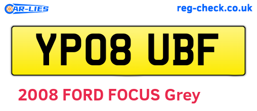YP08UBF are the vehicle registration plates.