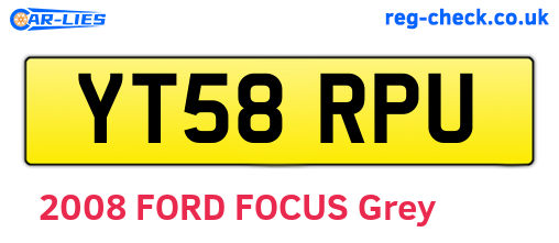YT58RPU are the vehicle registration plates.