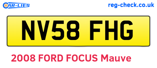 NV58FHG are the vehicle registration plates.