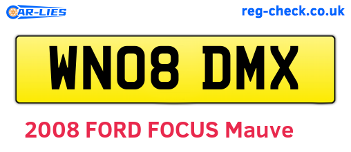 WN08DMX are the vehicle registration plates.