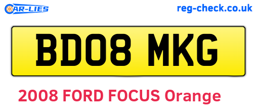 BD08MKG are the vehicle registration plates.