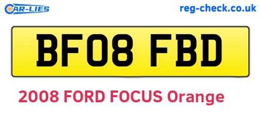 BF08FBD are the vehicle registration plates.