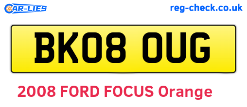 BK08OUG are the vehicle registration plates.
