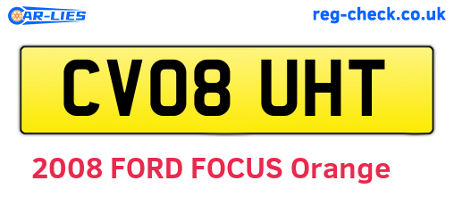 CV08UHT are the vehicle registration plates.