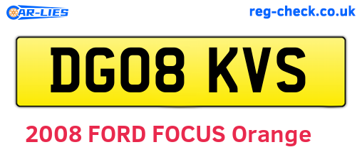 DG08KVS are the vehicle registration plates.