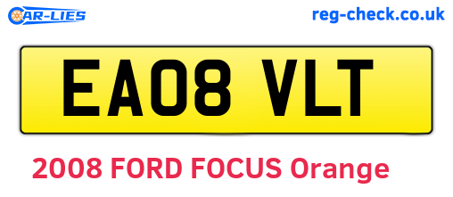 EA08VLT are the vehicle registration plates.