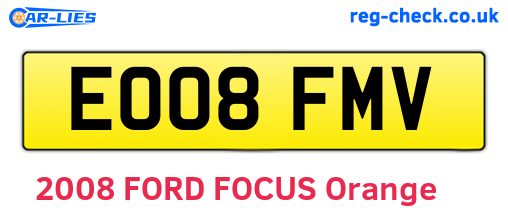 EO08FMV are the vehicle registration plates.