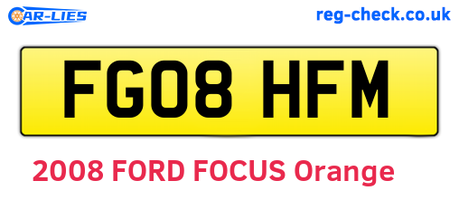 FG08HFM are the vehicle registration plates.