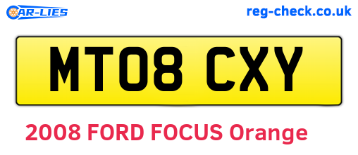 MT08CXY are the vehicle registration plates.