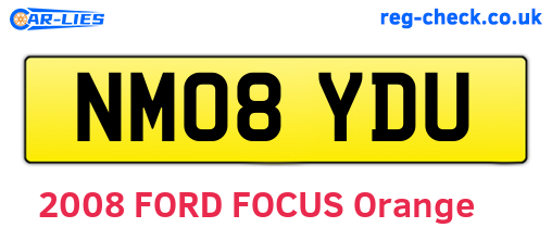 NM08YDU are the vehicle registration plates.