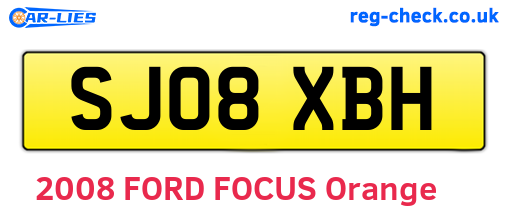SJ08XBH are the vehicle registration plates.