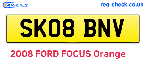 SK08BNV are the vehicle registration plates.