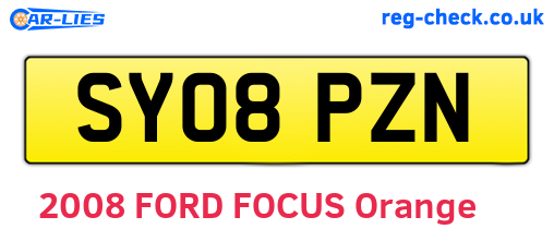 SY08PZN are the vehicle registration plates.