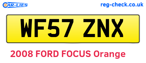 WF57ZNX are the vehicle registration plates.