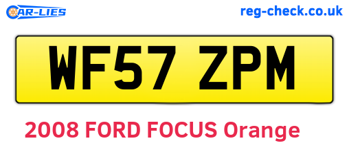 WF57ZPM are the vehicle registration plates.