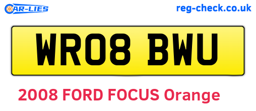 WR08BWU are the vehicle registration plates.