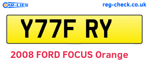 Y77FRY are the vehicle registration plates.