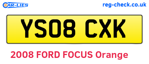 YS08CXK are the vehicle registration plates.