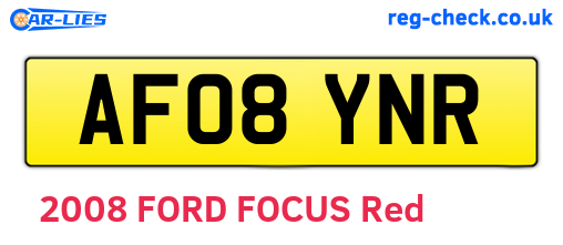 AF08YNR are the vehicle registration plates.