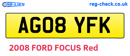 AG08YFK are the vehicle registration plates.