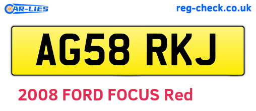AG58RKJ are the vehicle registration plates.