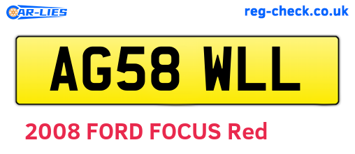 AG58WLL are the vehicle registration plates.