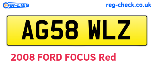 AG58WLZ are the vehicle registration plates.