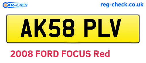 AK58PLV are the vehicle registration plates.