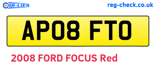 AP08FTO are the vehicle registration plates.