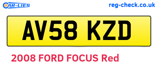AV58KZD are the vehicle registration plates.