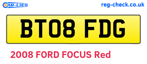 BT08FDG are the vehicle registration plates.