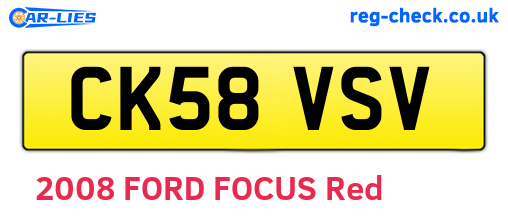 CK58VSV are the vehicle registration plates.