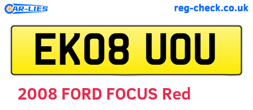 EK08UOU are the vehicle registration plates.