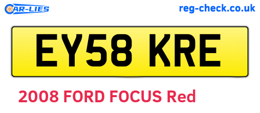 EY58KRE are the vehicle registration plates.