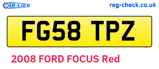 FG58TPZ are the vehicle registration plates.
