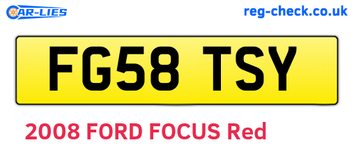 FG58TSY are the vehicle registration plates.