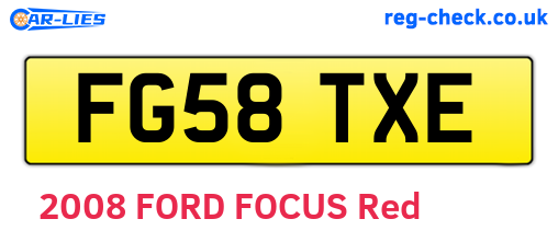 FG58TXE are the vehicle registration plates.