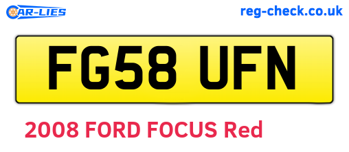 FG58UFN are the vehicle registration plates.
