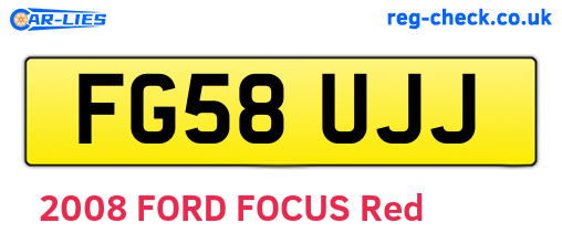 FG58UJJ are the vehicle registration plates.