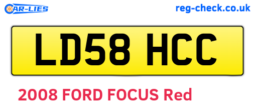 LD58HCC are the vehicle registration plates.