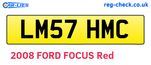 LM57HMC are the vehicle registration plates.
