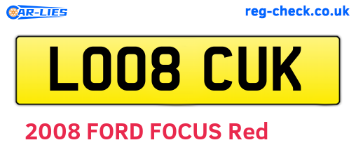 LO08CUK are the vehicle registration plates.