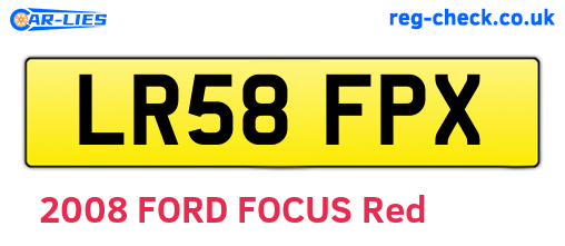 LR58FPX are the vehicle registration plates.