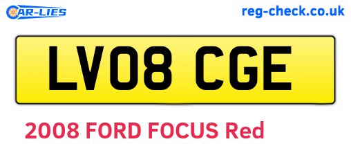 LV08CGE are the vehicle registration plates.