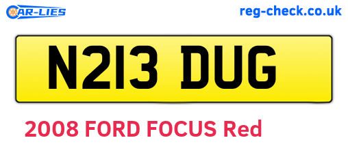N213DUG are the vehicle registration plates.