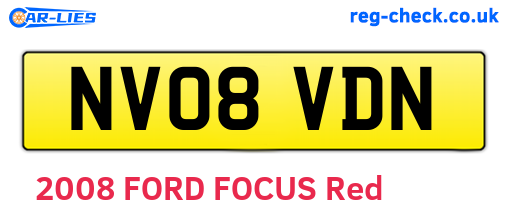 NV08VDN are the vehicle registration plates.