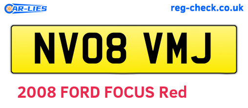 NV08VMJ are the vehicle registration plates.
