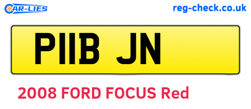 P11BJN are the vehicle registration plates.